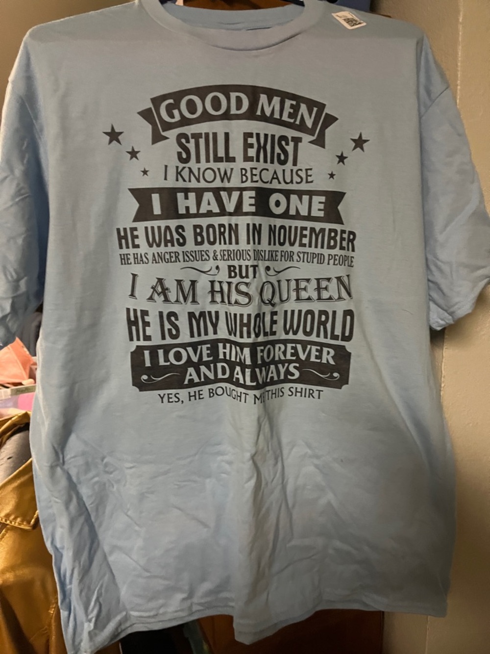 Light Blue Graphic Men's T-Shirt - 'Good Men Still Exist'